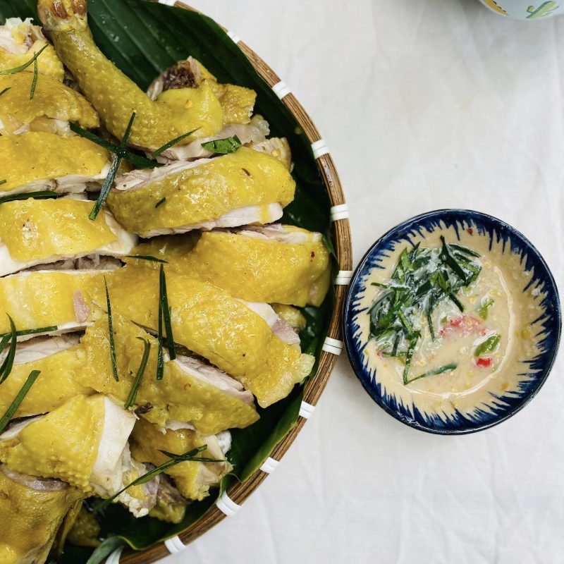 cách làm gà hấp muối
